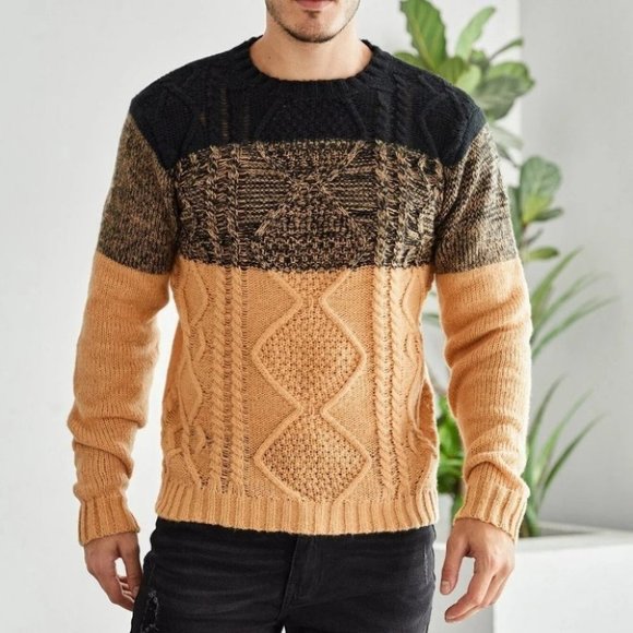 Tan Mens Knit Sweater - Picture 2 of 5